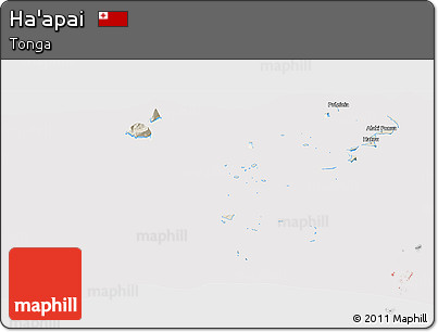 Shaded Relief Panoramic Map of Ha'apai, cropped outside