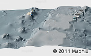 Shaded Relief Panoramic Map of Ha'apai, darken, semi-desaturated