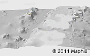 Shaded Relief Panoramic Map of Ha'apai, desaturated