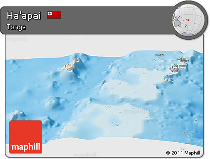 Shaded Relief Panoramic Map of Ha'apai