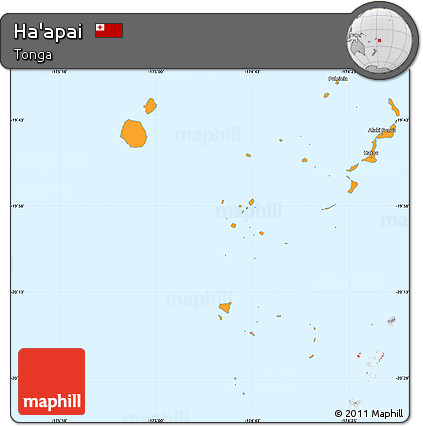 Political Simple Map of Ha'apai, single color outside