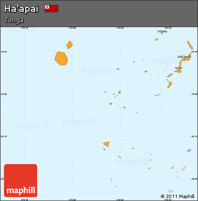 Political Simple Map of Ha'apai, single color outside