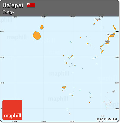 Political Simple Map of Ha'apai, single color outside