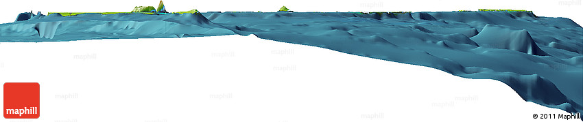 Physical Horizon Map of Tonga, single color outside, satellite sea