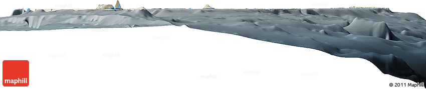 Shaded Relief Horizon Map of Tonga, darken, semi-desaturated