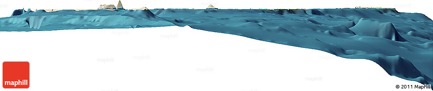 Shaded Relief Horizon Map of Tonga, satellite outside