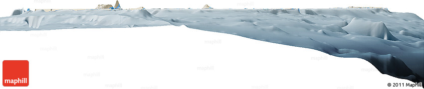 Shaded Relief Horizon Map of Tonga, semi-desaturated