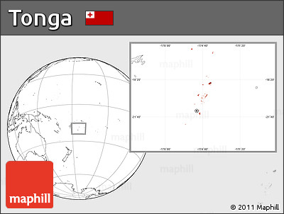 Blank Location Map of Tonga
