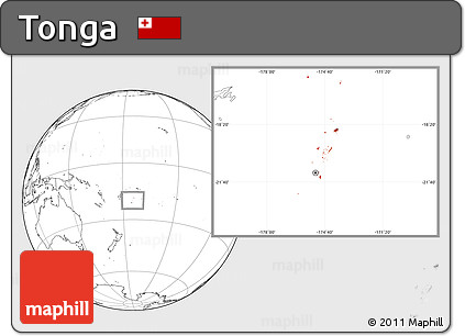 Blank Location Map of Tonga