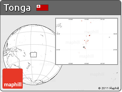 Blank Location Map of Tonga