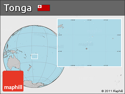 Blank Location Map of Tonga, gray outside