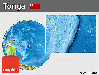 Blank Location Map of Tonga, physical outside