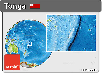 Blank Location Map of Tonga, physical outside
