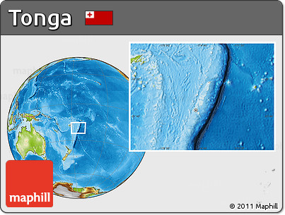 Blank Location Map of Tonga, physical outside
