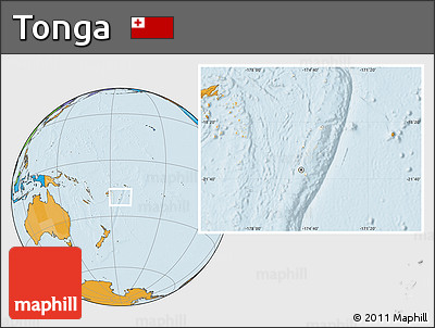 Blank Location Map of Tonga, political outside