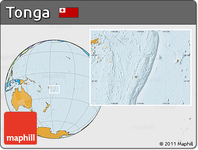 Blank Location Map of Tonga, political outside