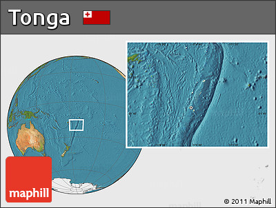 Blank Location Map of Tonga, satellite outside