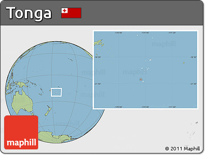 Blank Location Map of Tonga, savanna style outside