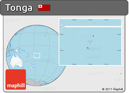 Gray Location Map of Tonga, highlighted continent