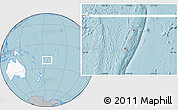 Gray Location Map of Tonga, highlighted continent, hill shading