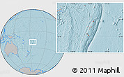 Gray Location Map of Tonga, hill shading