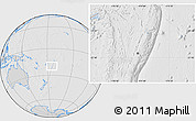 Gray Location Map of Tonga, lighten, desaturated, hill shading