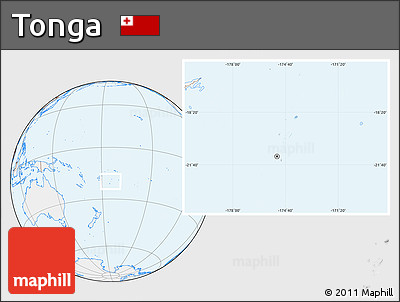 Gray Location Map of Tonga, lighten