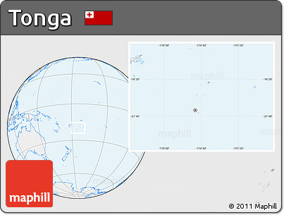 Gray Location Map of Tonga, lighten
