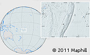 Gray Location Map of Tonga, lighten, hill shading