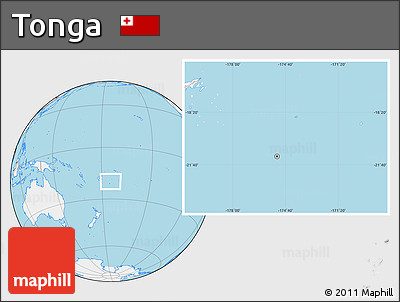 Gray Location Map of Tonga, lighten, land only