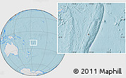 Gray Location Map of Tonga, lighten, land only, hill shading