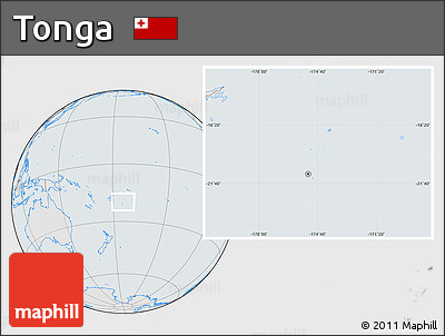 Gray Location Map of Tonga, lighten, semi-desaturated
