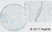 Gray Location Map of Tonga, lighten, semi-desaturated, hill shading