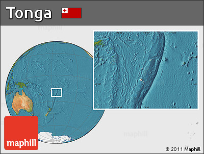 Gray Location Map of Tonga, satellite outside, hill shading