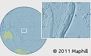Gray Location Map of Tonga, savanna style outside, hill shading