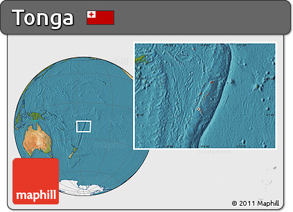 Satellite Location Map of Tonga