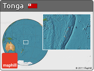 Satellite Location Map of Tonga