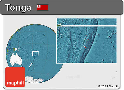 Satellite Location Map of Tonga, highlighted continent