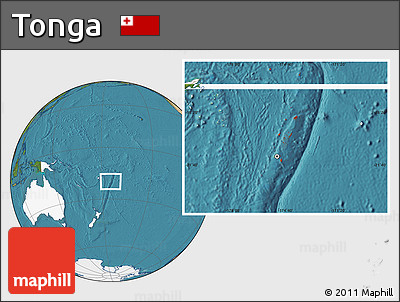 Satellite Location Map of Tonga, highlighted continent