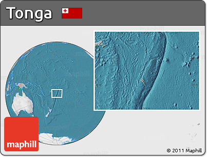 Satellite Location Map of Tonga, lighten, desaturated, land only