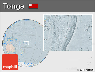 Satellite Location Map of Tonga, lighten