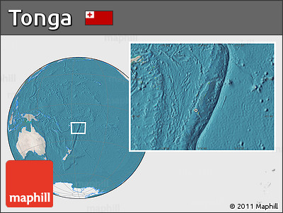 Satellite Location Map of Tonga, lighten, semi-desaturated, land only