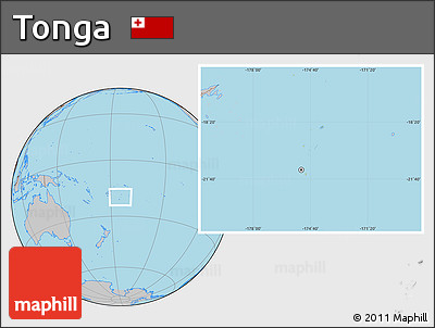 Savanna Style Location Map of Tonga, gray outside