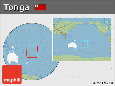 Savanna Style Location Map of Tonga, highlighted continent, within the entire continent