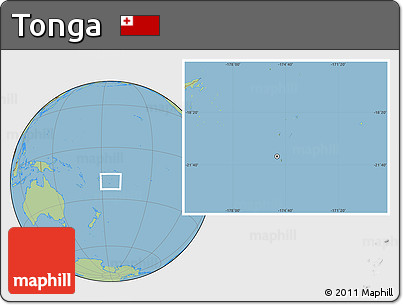 Savanna Style Location Map of Tonga, hill shading inside