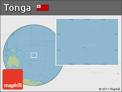 Savanna Style Location Map of Tonga, hill shading inside