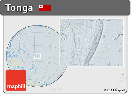 Savanna Style Location Map of Tonga, lighten, hill shading