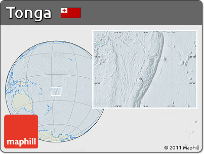 Savanna Style Location Map of Tonga, lighten, hill shading
