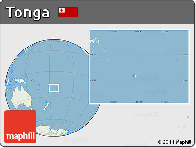 Savanna Style Location Map of Tonga, lighten, land only