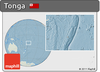 Savanna Style Location Map of Tonga, lighten, land only, hill shading
